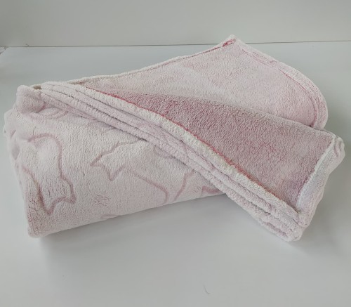 Koc 160x200 różowy ze wzorem kotków lantaro