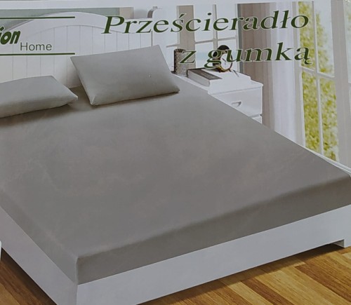 Prześcieradło 140x200 grafitowe – bawełna satynowa lantaro