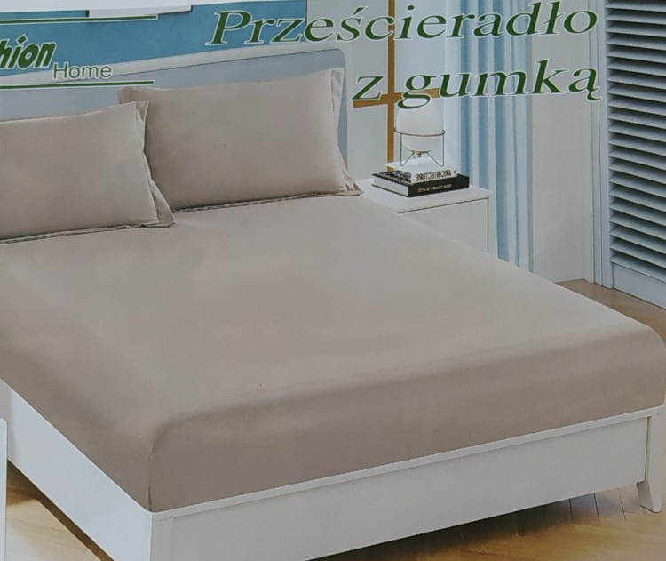 Prześcieradło z gumką 160x200 szary lantaro